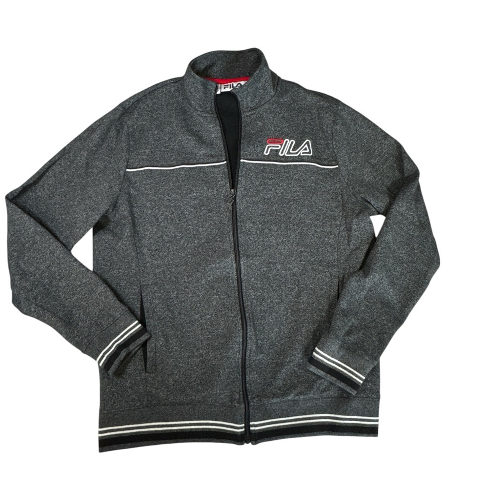 90’s inspired FILΑ Full Zip Track Jacket Men’s Medium Gray Athleisure Logo